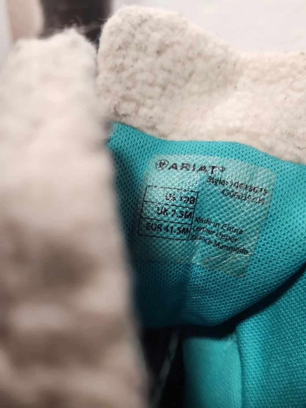 Ariat Black Winter Lace-Up Boot with Teal Accents